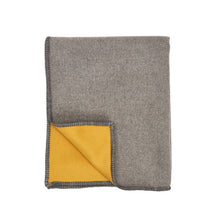 Load image into Gallery viewer, WOOL BLANKET IN GREY & YELLOW