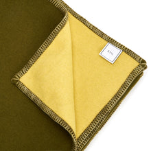 Load image into Gallery viewer, WOOL BLANKET IN OLIVE & LIME