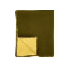 Load image into Gallery viewer, WOOL BLANKET IN OLIVE & LIME