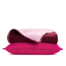 Load image into Gallery viewer, WOOL BLANKET IN BURGUNDY & ROSE