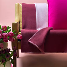 Load image into Gallery viewer, WOOL BLANKET IN BURGUNDY & ROSE