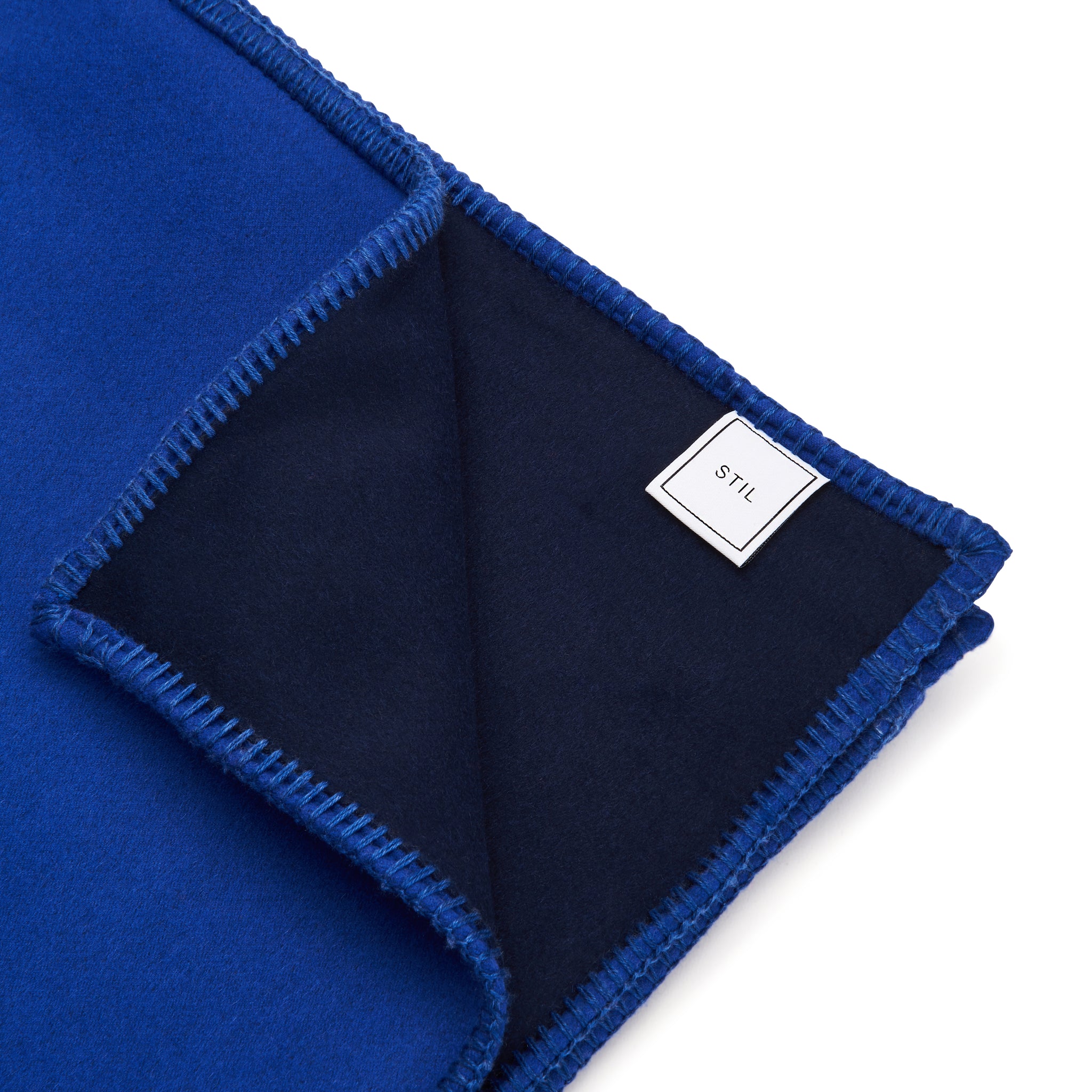 WOOL BLANKET IN NAVY COBALT STIL